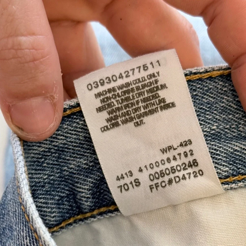 Levis 505‎ Regular Fit Mens Light Wash Blue Denim Jeans 34x30